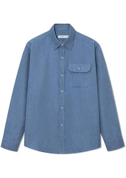 Áo sơ mi linen Kiton nam xanh nhạt